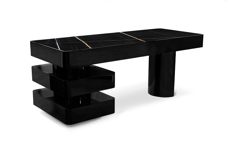 SHINTO | Black and White Modern Desk by BRABBU