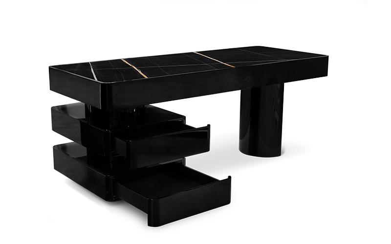SHINTO | Black and White Modern Desk by BRABBU