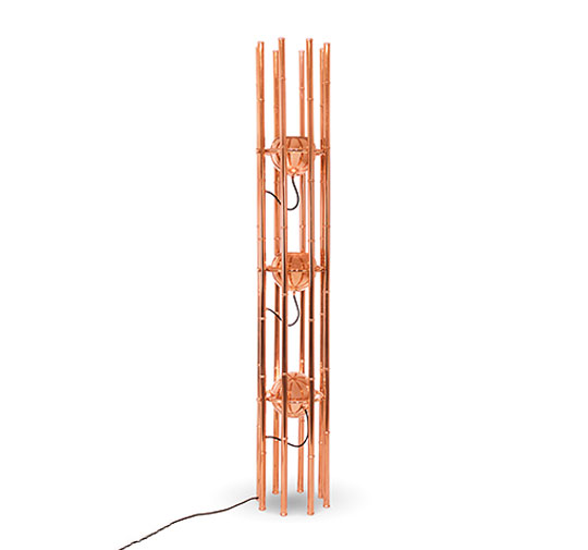 KENDO | Contemporary Copper Floor Light by BRABBU