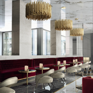 Luxurious restaurant interior design.