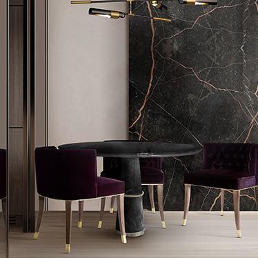 Modern Dining Room with Agra Dining Table and Bourbon Dining Chair