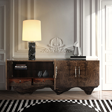 Modern Hallway with Huang Sideboard and Amik Table Light