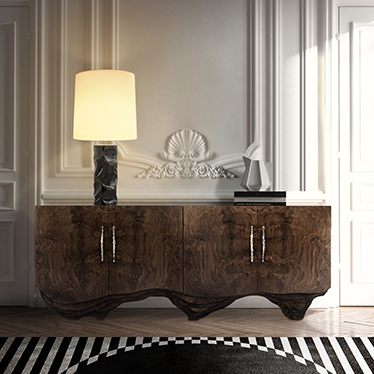 Modern Hallway with Huang Sideboard and Amik Table Light