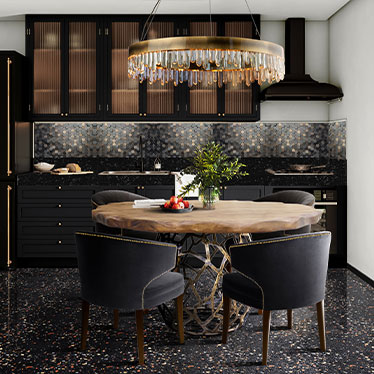 APIS Dining Table, NAICCA Suspension Light, IBIS Dining Chair