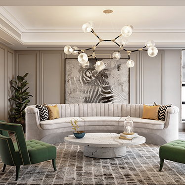 HERA ROUND THREE SOFA, NAJ BOLD ARMCHAIR