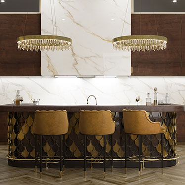 PLUM Counter Stool, NAICCA Suspension Light
